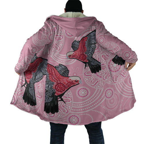 Pink Galah Aussie Aboriginal Cloak Soaring High - Aussie Hoodie