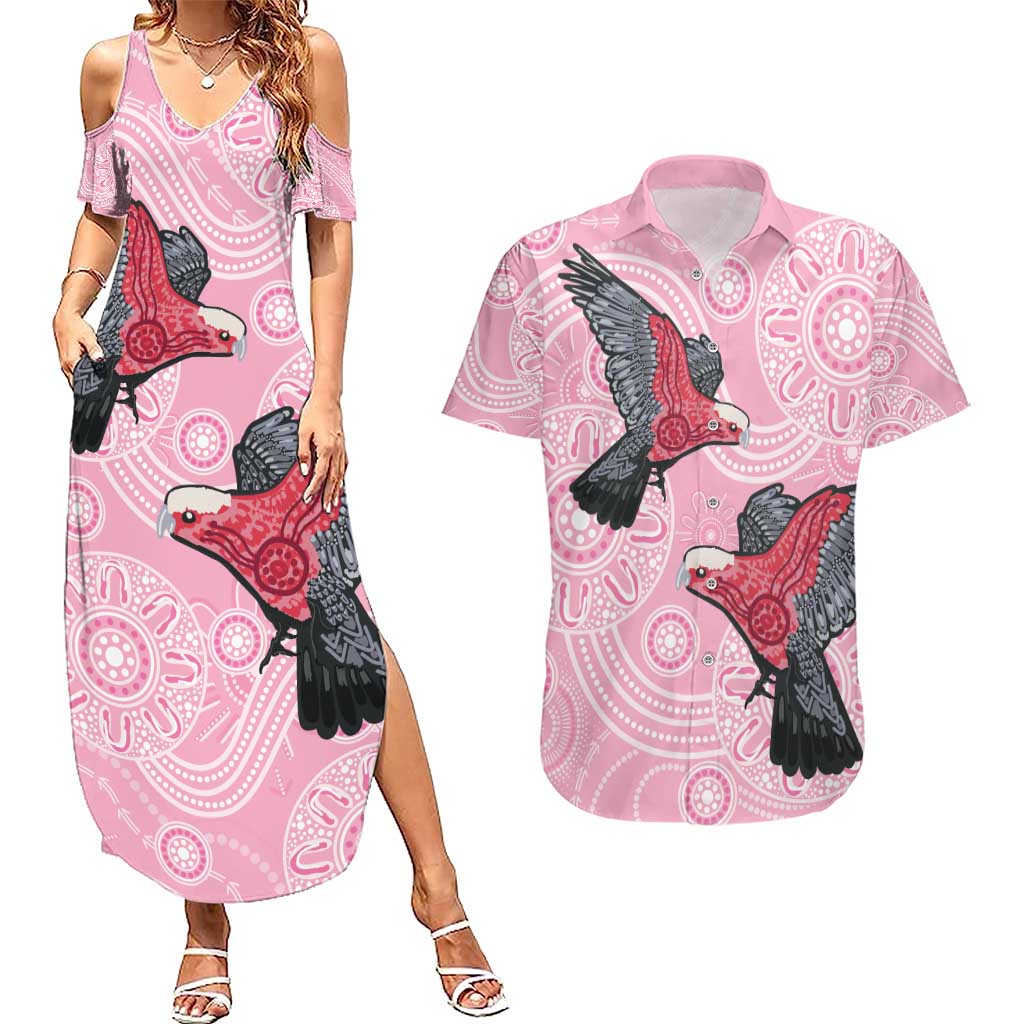 Pink Galah Aussie Aboriginal Couples Matching Summer Maxi Dress and Hawaiian Shirt Soaring High - Aussie Hoodie