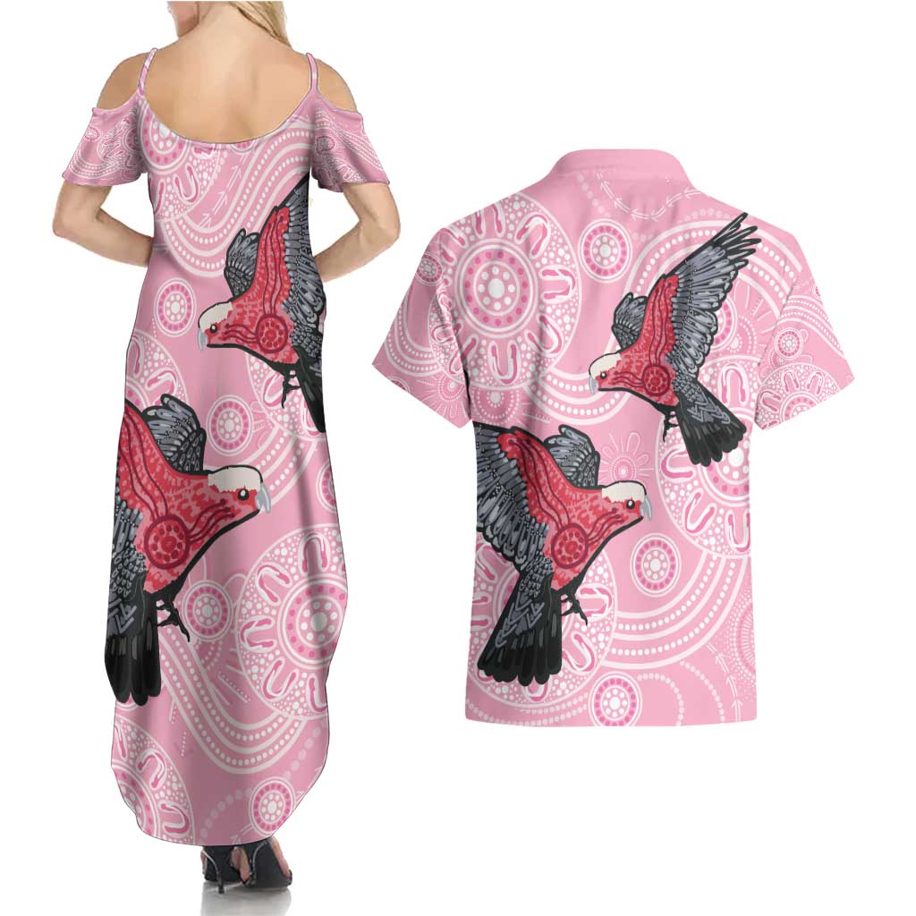 Pink Galah Aussie Aboriginal Couples Matching Summer Maxi Dress and Hawaiian Shirt Soaring High - Aussie Hoodie