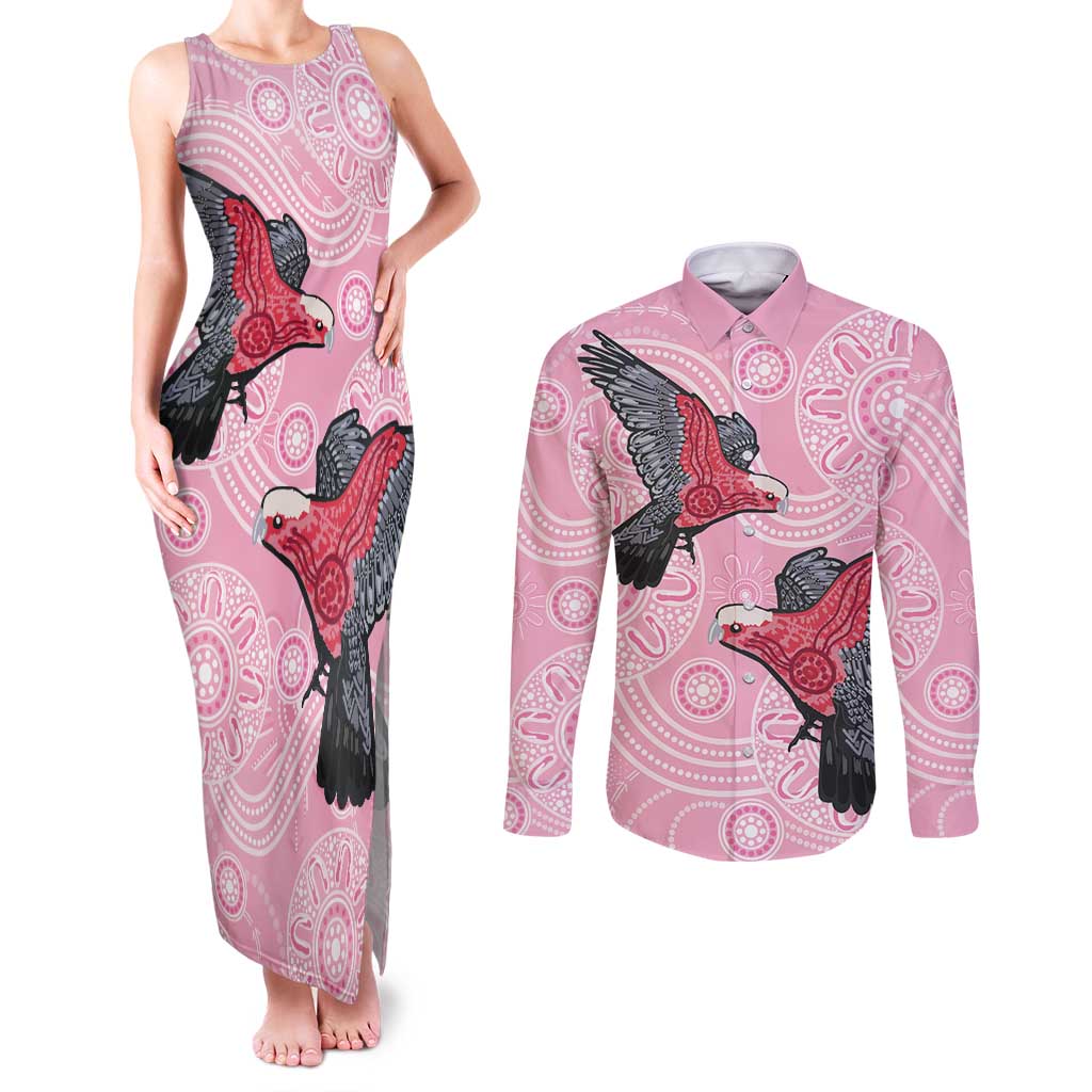 Pink Galah Aussie Aboriginal Couples Matching Tank Maxi Dress and Long Sleeve Button Shirt Soaring High - Aussie Hoodie
