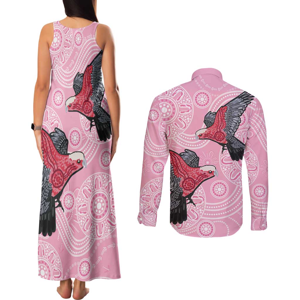 Pink Galah Aussie Aboriginal Couples Matching Tank Maxi Dress and Long Sleeve Button Shirt Soaring High - Aussie Hoodie