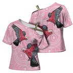 Pink Galah Aussie Aboriginal Cross Shoulder Shirt Soaring High - Aussie Hoodie