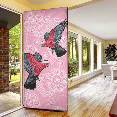 Pink Galah Aussie Aboriginal Door Cover Soaring High - Aussie Hoodie