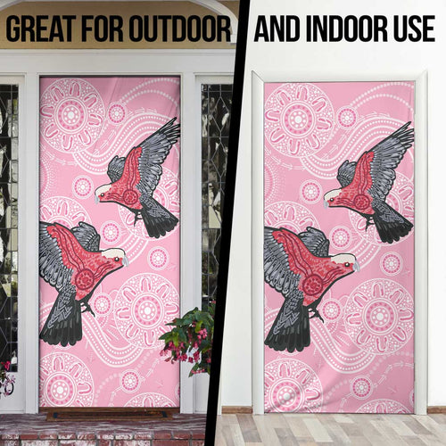 Pink Galah Aussie Aboriginal Door Cover Soaring High - Aussie Hoodie