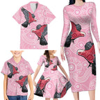Pink Galah Aussie Aboriginal Family Matching Long Sleeve Bodycon Dress and Hawaiian Shirt Soaring High - Aussie Hoodie