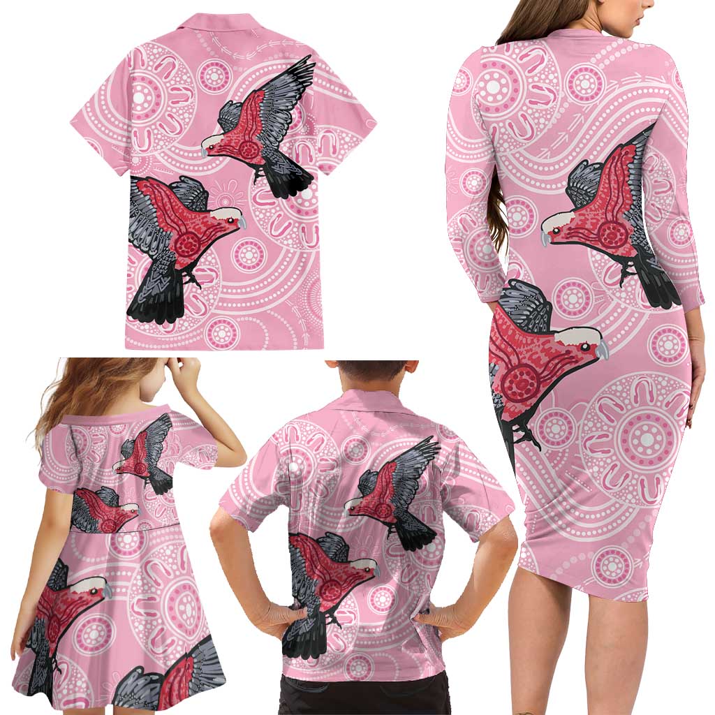 Pink Galah Aussie Aboriginal Family Matching Long Sleeve Bodycon Dress and Hawaiian Shirt Soaring High - Aussie Hoodie