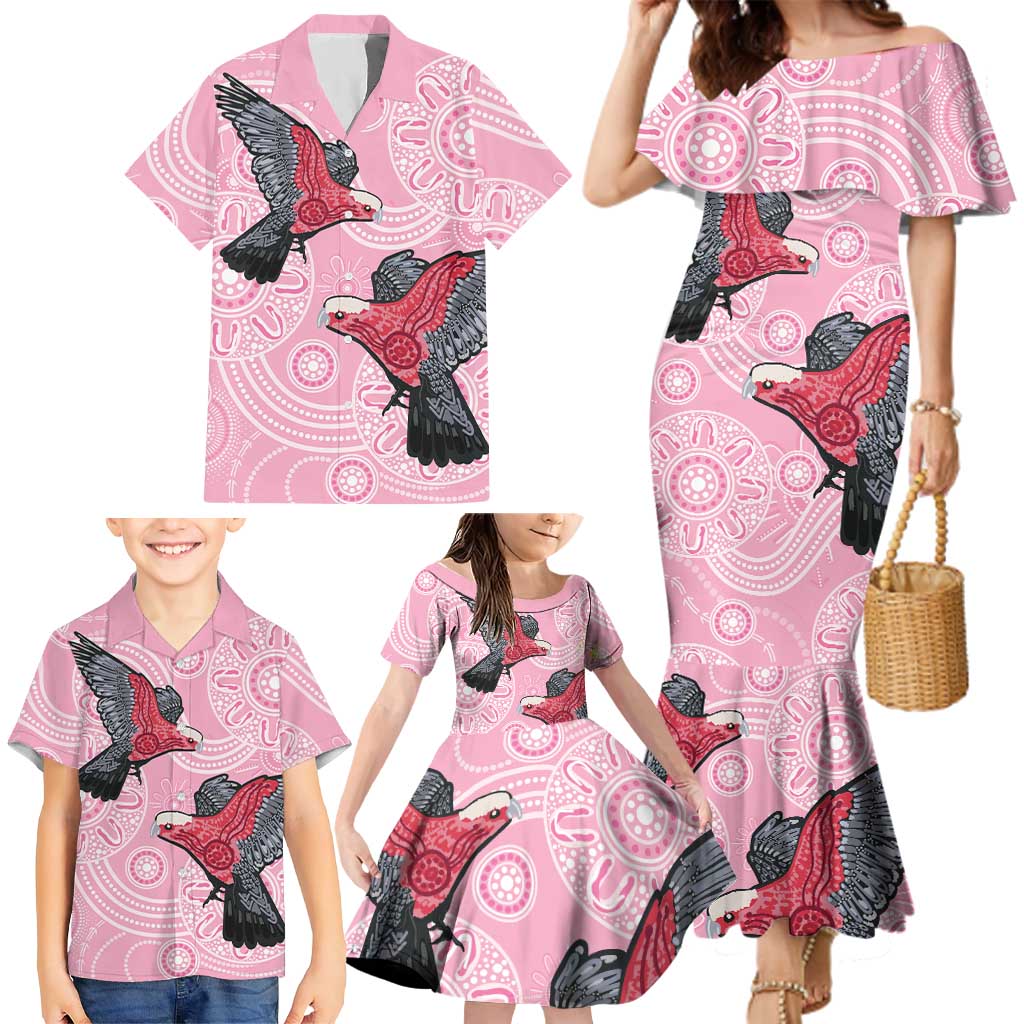 Pink Galah Aussie Aboriginal Family Matching Mermaid Dress and Hawaiian Shirt Soaring High - Aussie Hoodie
