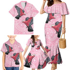 Pink Galah Aussie Aboriginal Family Matching Mermaid Dress and Hawaiian Shirt Soaring High - Aussie Hoodie