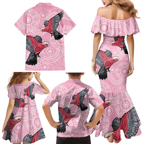 Pink Galah Aussie Aboriginal Family Matching Mermaid Dress and Hawaiian Shirt Soaring High - Aussie Hoodie
