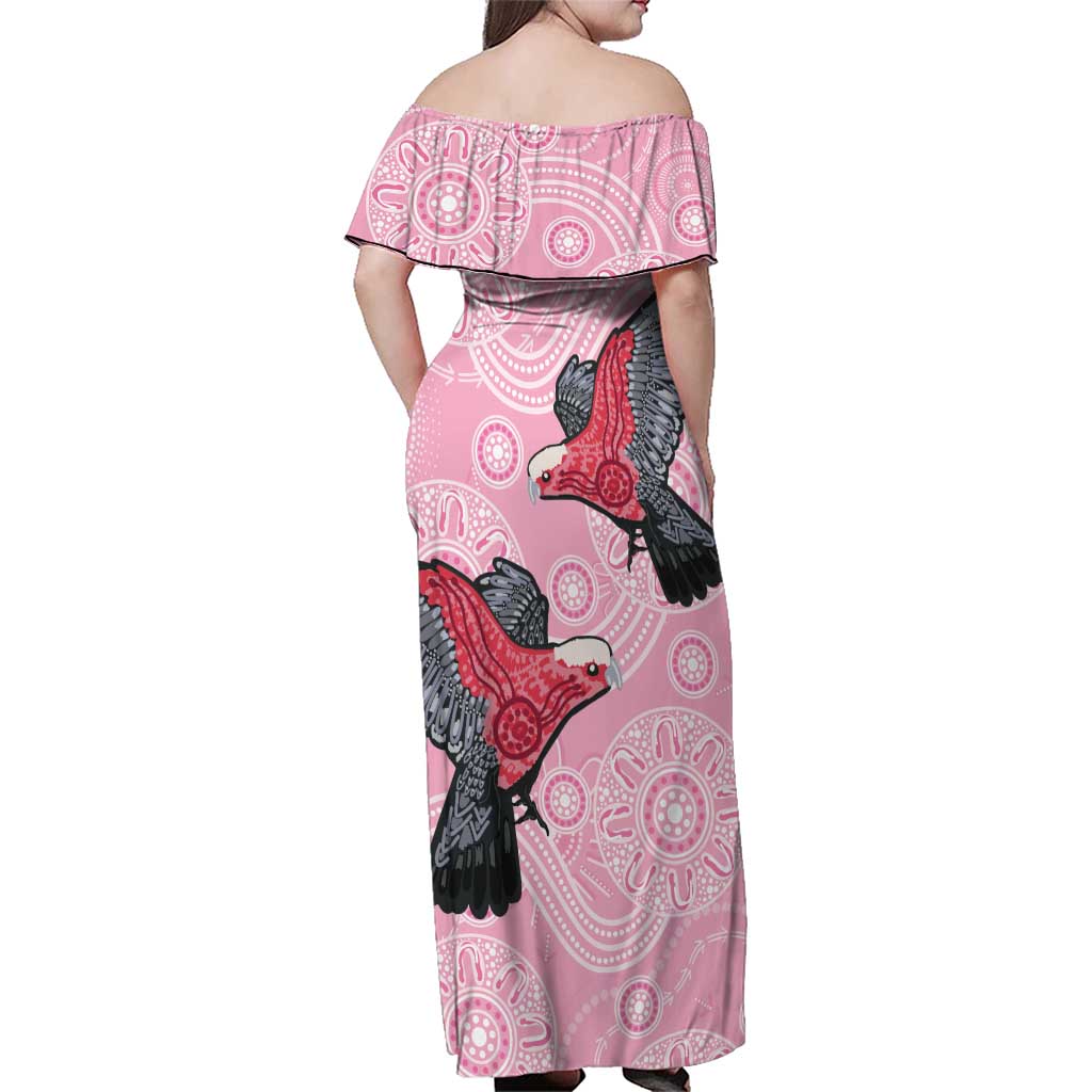 Pink Galah Aussie Aboriginal Family Matching Off Shoulder Maxi Dress and Hawaiian Shirt Soaring High - Aussie Hoodie