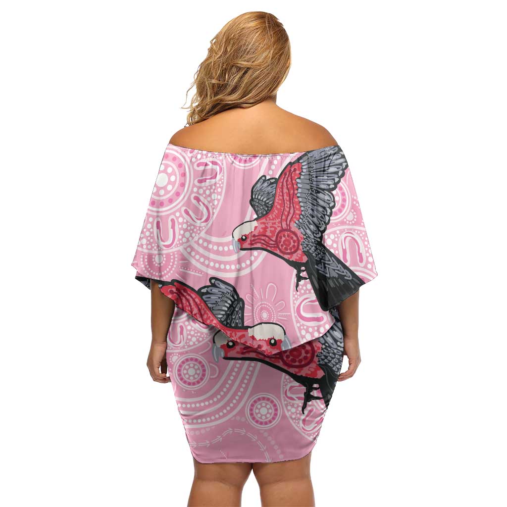Pink Galah Aussie Aboriginal Family Matching Off Shoulder Short Dress and Hawaiian Shirt Soaring High - Aussie Hoodie