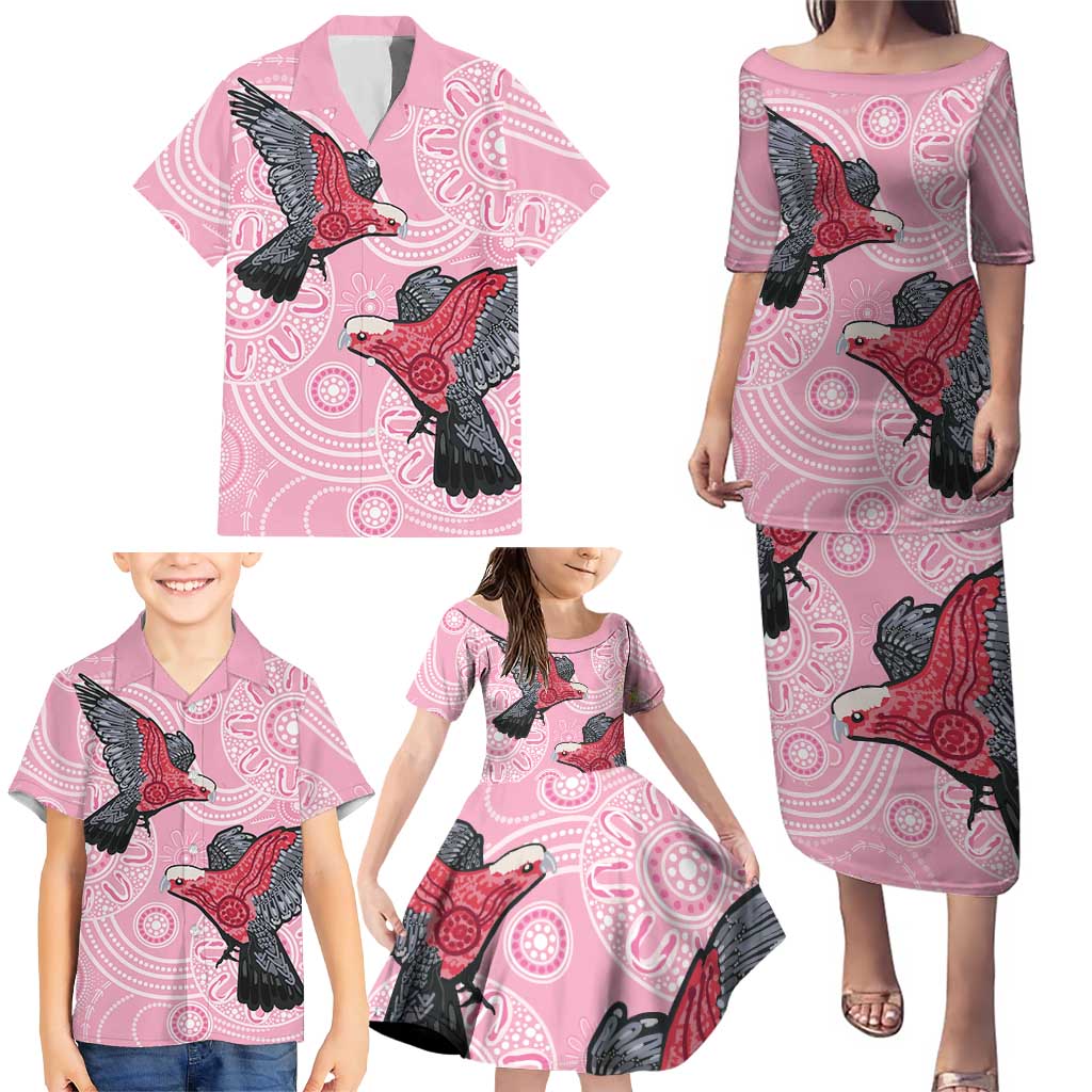 Pink Galah Aussie Aboriginal Family Matching Puletasi and Hawaiian Shirt Soaring High - Aussie Hoodie