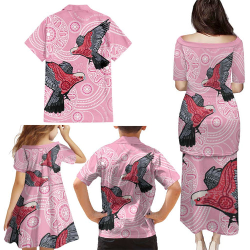 Pink Galah Aussie Aboriginal Family Matching Puletasi and Hawaiian Shirt Soaring High - Aussie Hoodie
