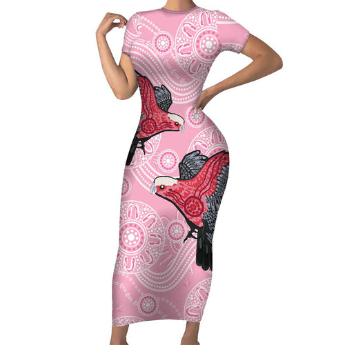 Pink Galah Aussie Aboriginal Family Matching Short Sleeve Bodycon Dress and Hawaiian Shirt Soaring High - Aussie Hoodie