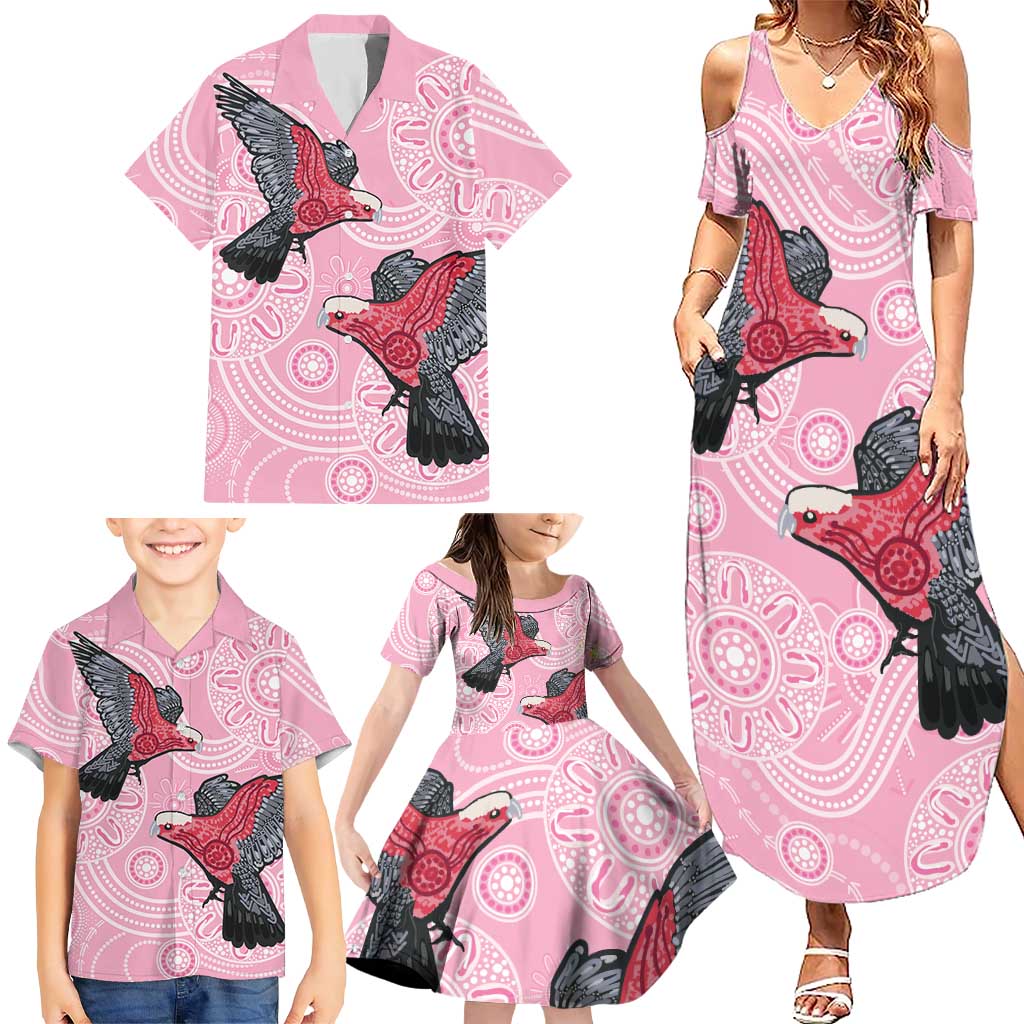 Pink Galah Aussie Aboriginal Family Matching Summer Maxi Dress and Hawaiian Shirt Soaring High - Aussie Hoodie