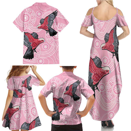 Pink Galah Aussie Aboriginal Family Matching Summer Maxi Dress and Hawaiian Shirt Soaring High - Aussie Hoodie