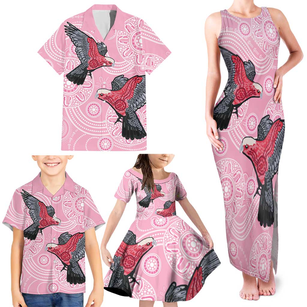 Pink Galah Aussie Aboriginal Family Matching Tank Maxi Dress and Hawaiian Shirt Soaring High - Aussie Hoodie