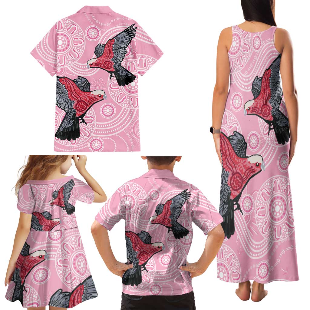 Pink Galah Aussie Aboriginal Family Matching Tank Maxi Dress and Hawaiian Shirt Soaring High - Aussie Hoodie