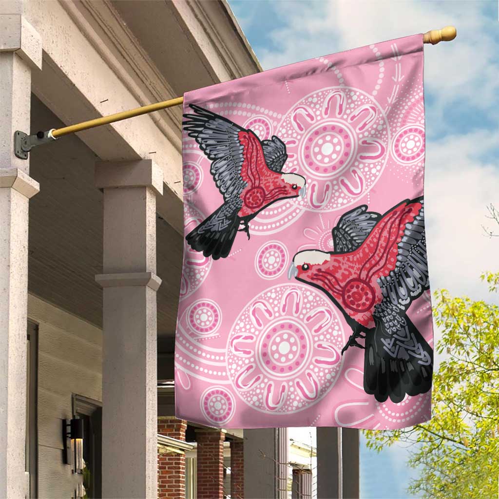 Pink Galah Aussie Aboriginal Garden Flag Soaring High - Aussie Hoodie