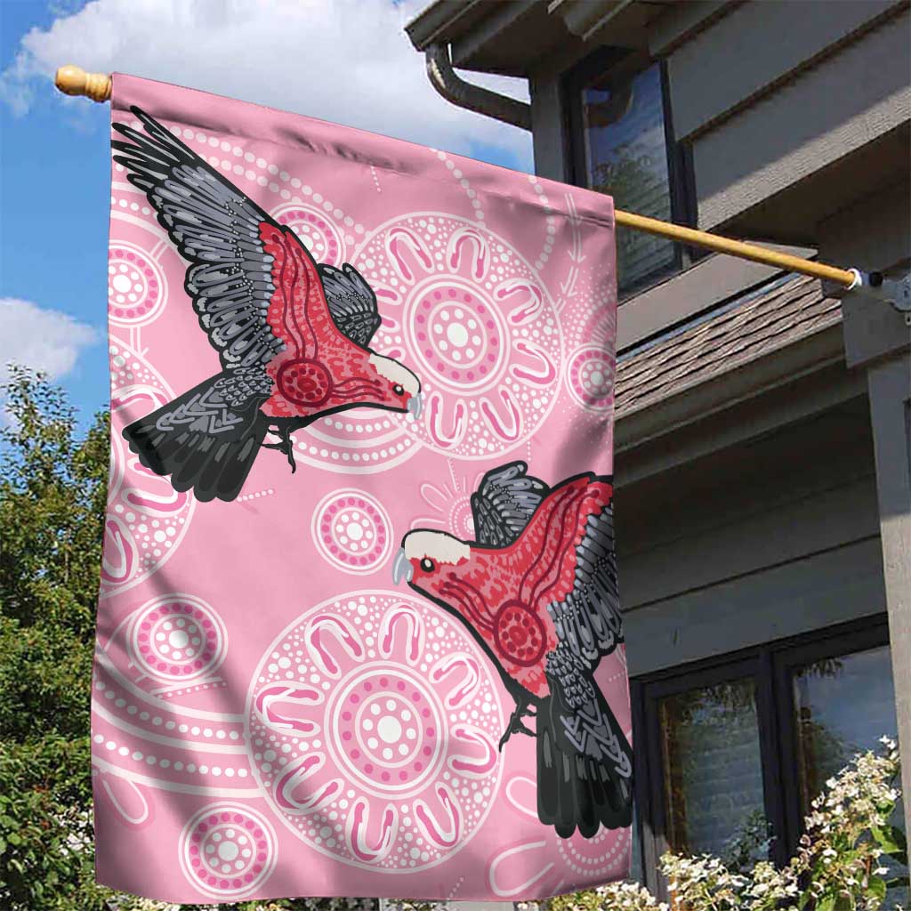 Pink Galah Aussie Aboriginal Garden Flag Soaring High - Aussie Hoodie