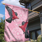 Pink Galah Aussie Aboriginal Garden Flag Soaring High - Aussie Hoodie