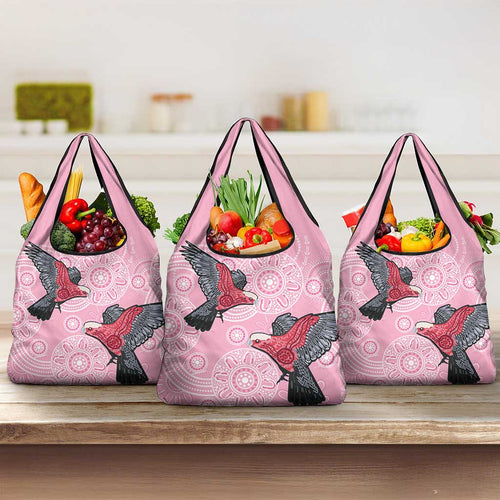 Pink Galah Aussie Aboriginal Grocery Bag Soaring High - Aussie Hoodie