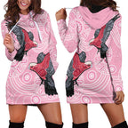 Pink Galah Aussie Aboriginal Hoodie Dress Soaring High - Aussie Hoodie