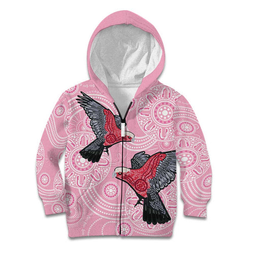 Pink Galah Aussie Aboriginal Kid Hoodie Soaring High - Aussie Hoodie