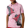 Pink Galah Aussie Aboriginal Kid Polo Shirt Soaring High - Aussie Hoodie
