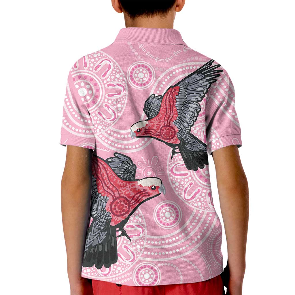 Pink Galah Aussie Aboriginal Kid Polo Shirt Soaring High - Aussie Hoodie