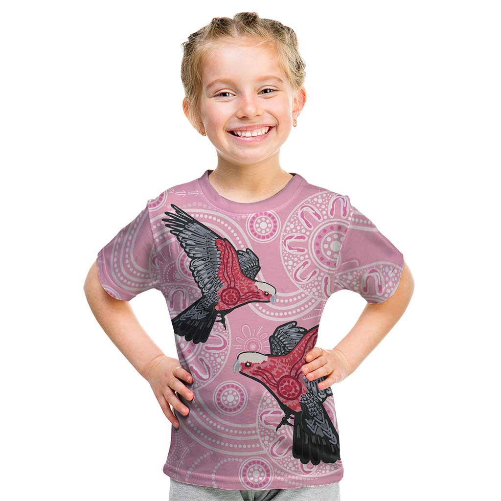 Pink Galah Aussie Aboriginal Kid T Shirt Soaring High - Aussie Hoodie