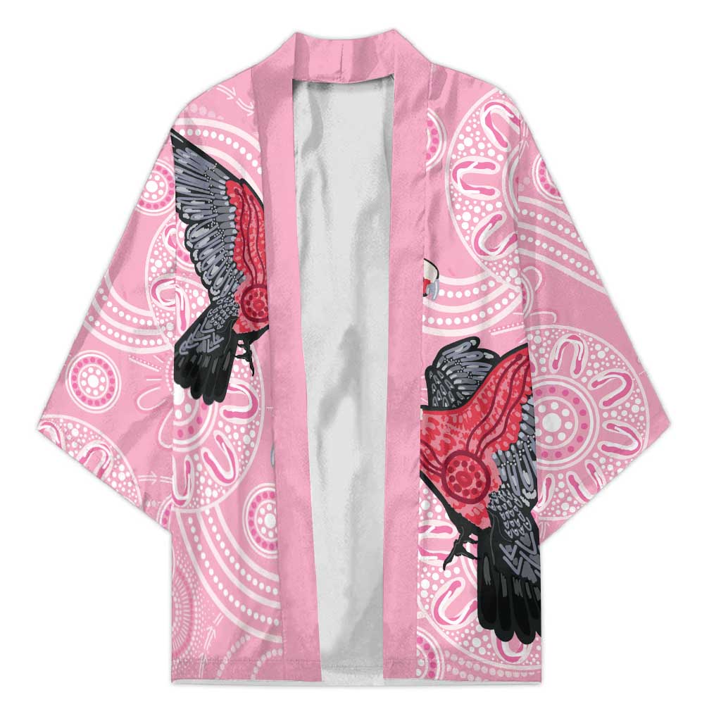 Pink Galah Aussie Aboriginal Kimono Soaring High - Aussie Hoodie