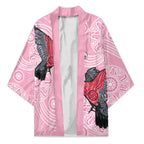 Pink Galah Aussie Aboriginal Kimono Soaring High - Aussie Hoodie
