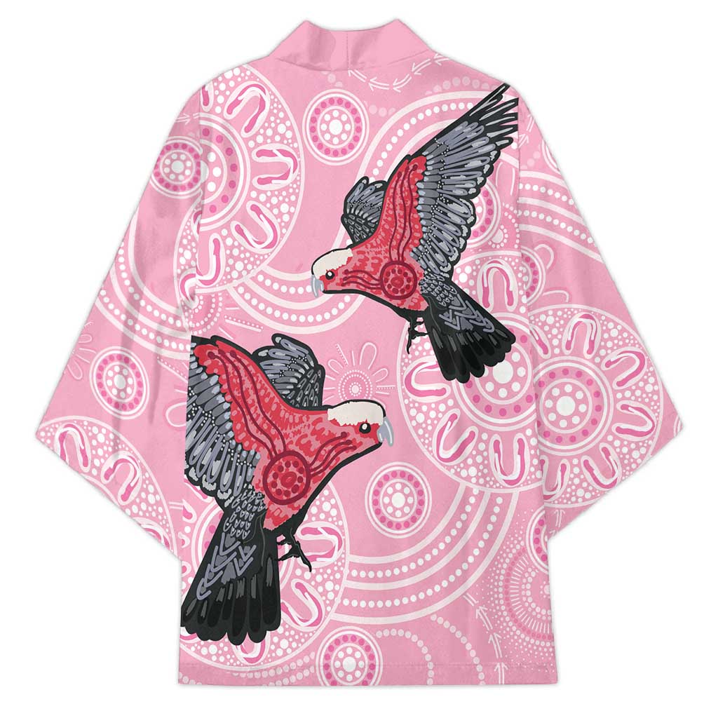 Pink Galah Aussie Aboriginal Kimono Soaring High - Aussie Hoodie