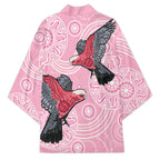Pink Galah Aussie Aboriginal Kimono Soaring High - Aussie Hoodie