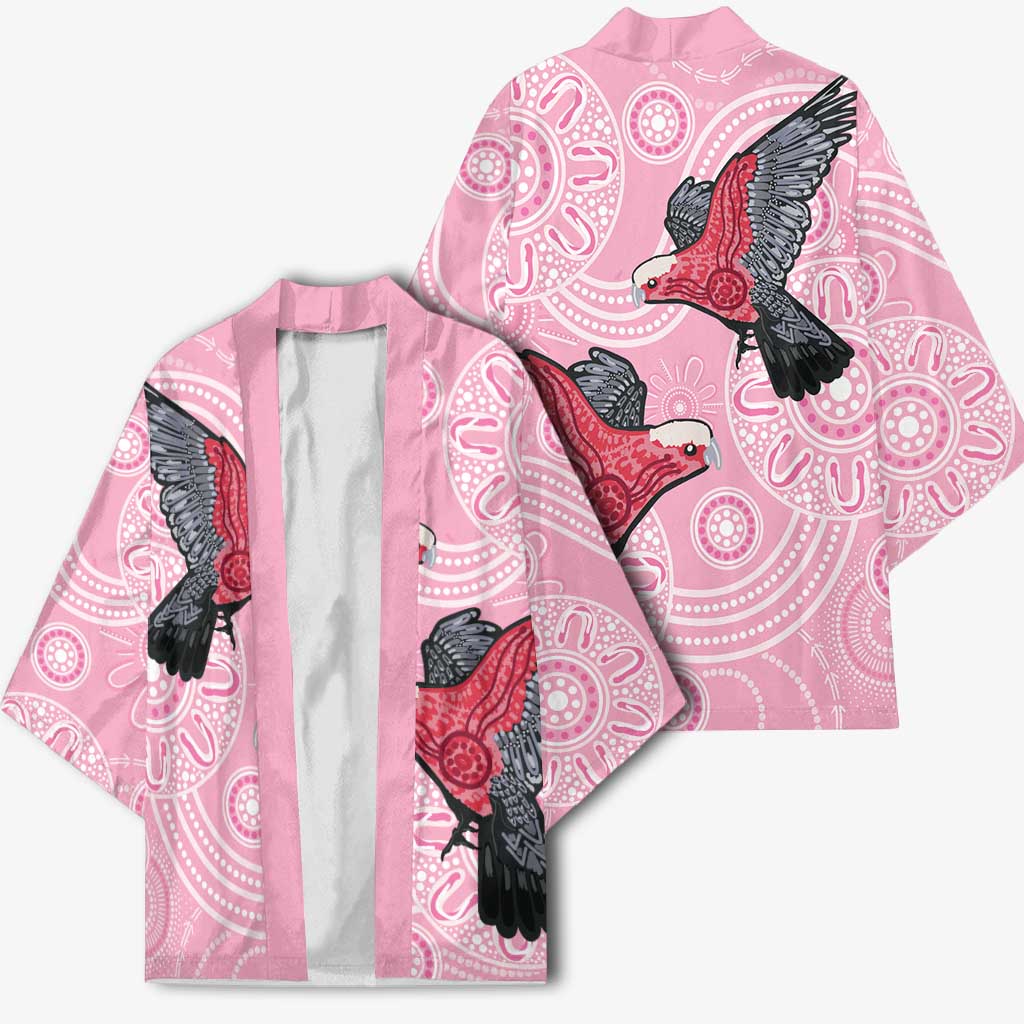 Pink Galah Aussie Aboriginal Kimono Soaring High - Aussie Hoodie