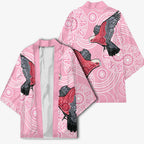 Pink Galah Aussie Aboriginal Kimono Soaring High - Aussie Hoodie