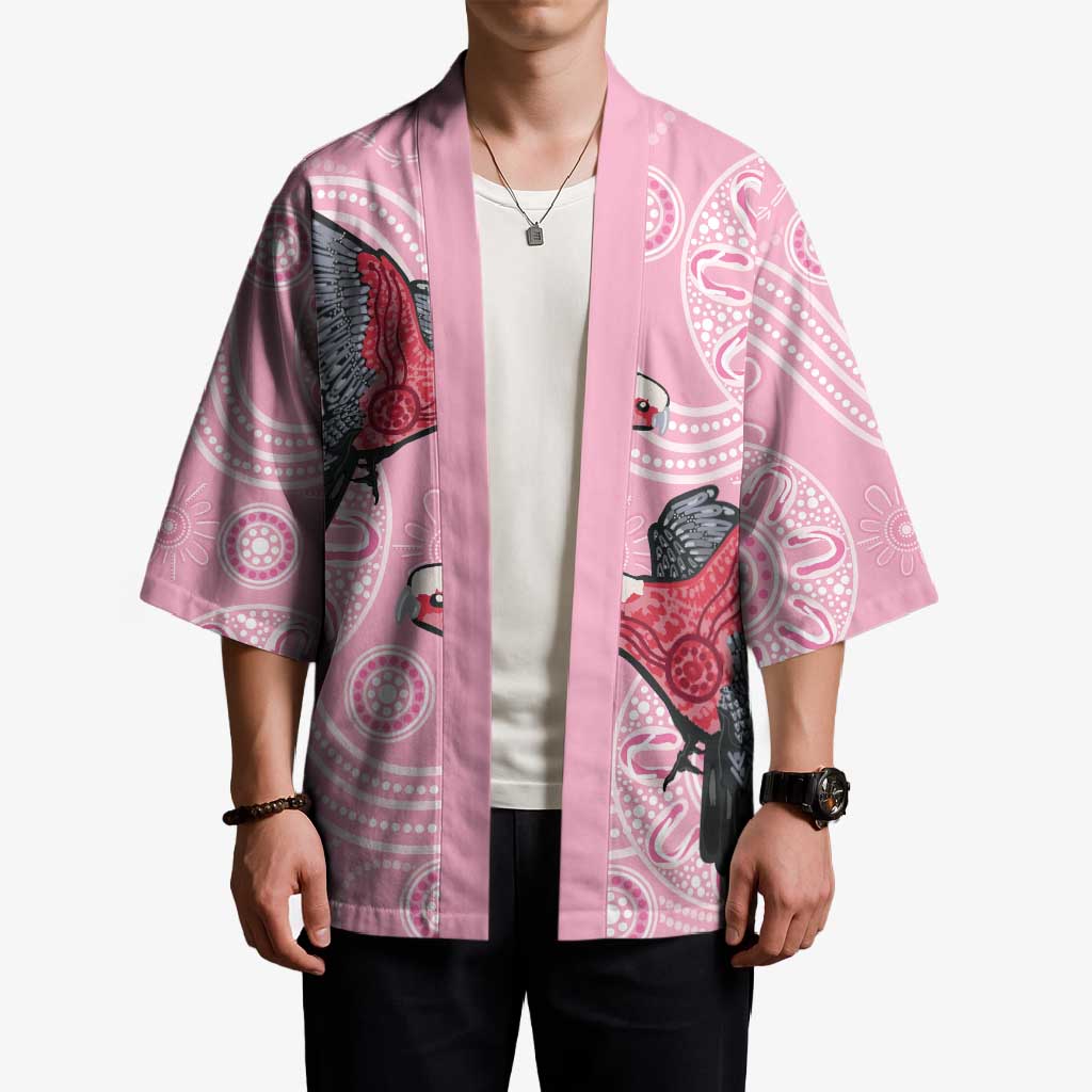 Pink Galah Aussie Aboriginal Kimono Soaring High - Aussie Hoodie