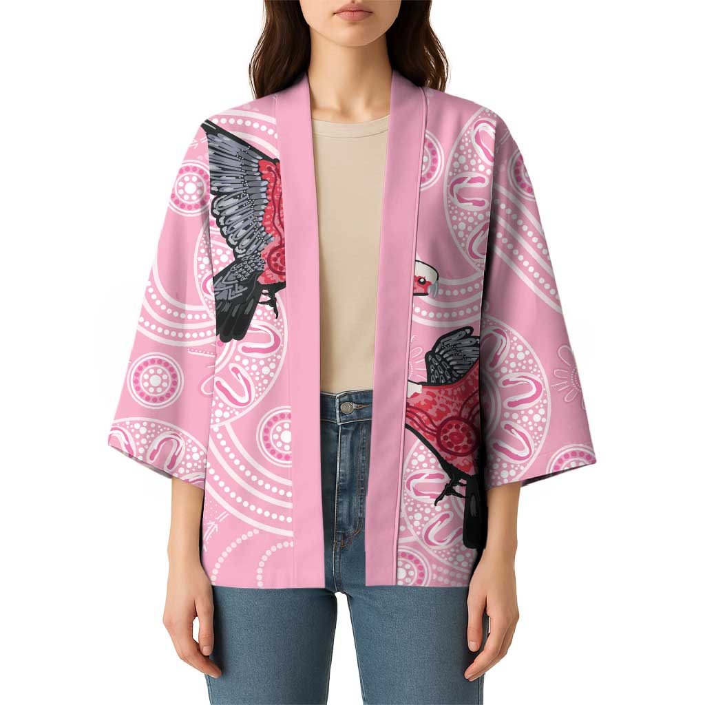 Pink Galah Aussie Aboriginal Kimono Soaring High - Aussie Hoodie