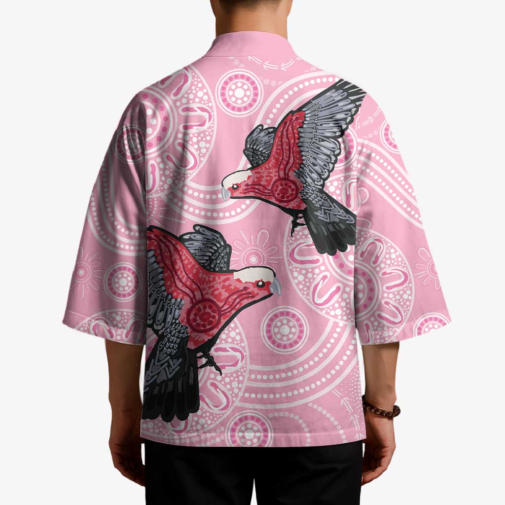 Pink Galah Aussie Aboriginal Kimono Soaring High - Aussie Hoodie