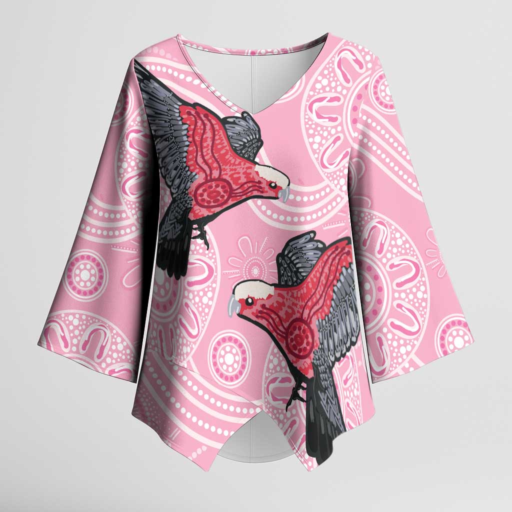 Pink Galah Aussie Aboriginal Kimono Sleeve Blouse Soaring High - Aussie Hoodie