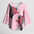 Pink Galah Aussie Aboriginal Kimono Sleeve Blouse Soaring High - Aussie Hoodie