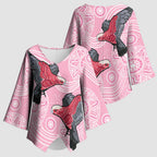 Pink Galah Aussie Aboriginal Kimono Sleeve Blouse Soaring High - Aussie Hoodie