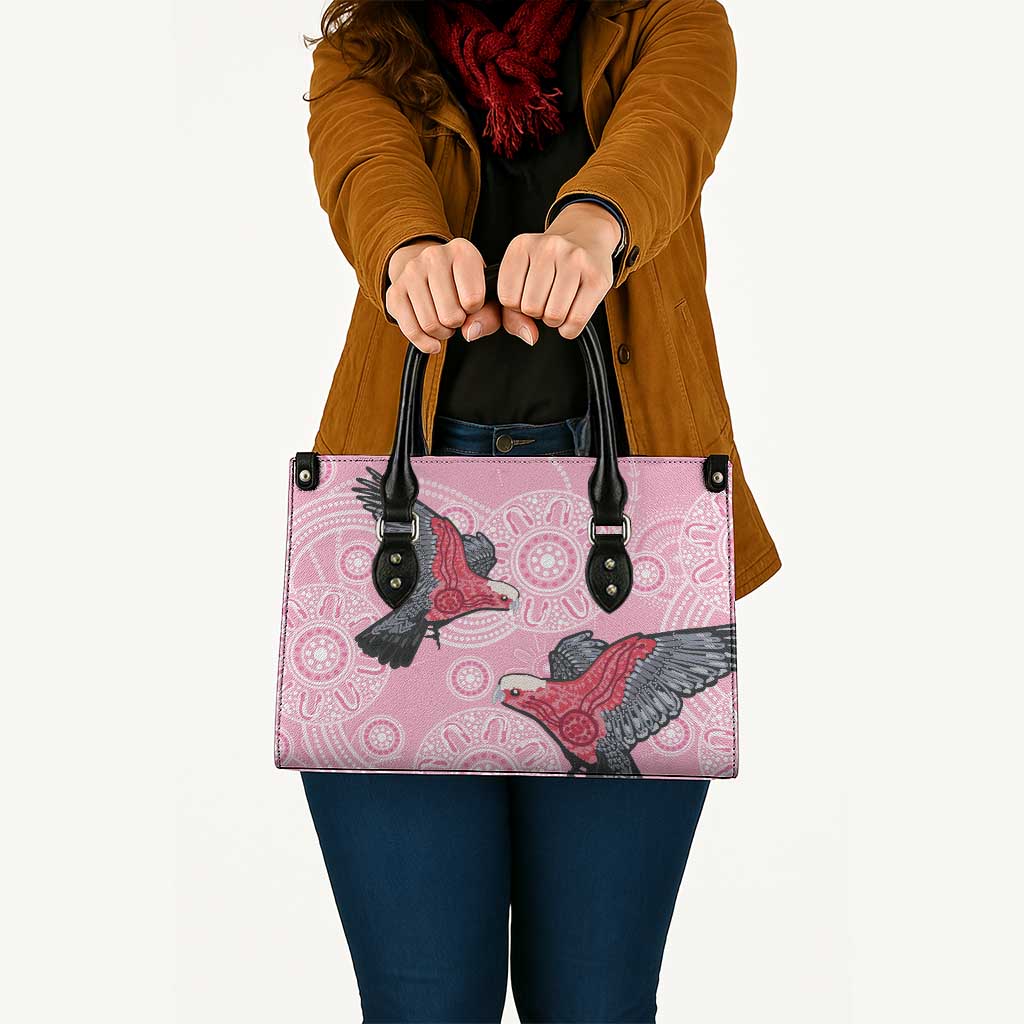 Pink Galah Aussie Aboriginal Leather Bag Soaring High - Aussie Hoodie