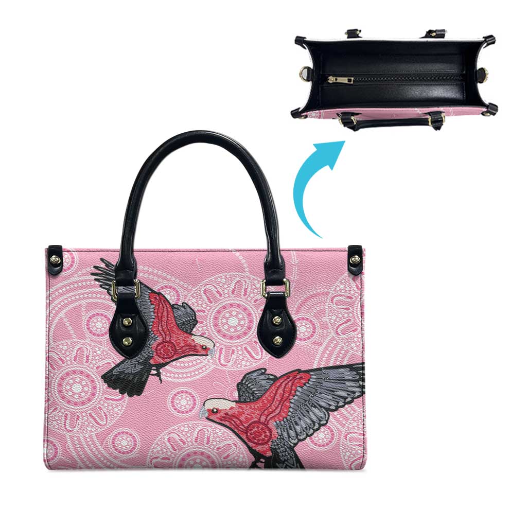 Pink Galah Aussie Aboriginal Leather Bag Soaring High - Aussie Hoodie