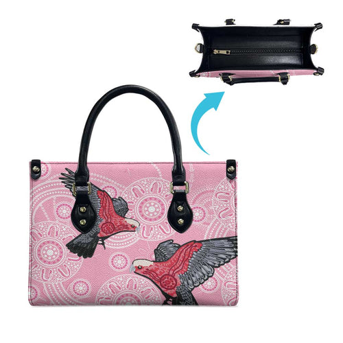 Pink Galah Aussie Aboriginal Leather Bag Soaring High - Aussie Hoodie