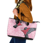 Pink Galah Aussie Aboriginal Leather Tote Bag Soaring High - Aussie Hoodie