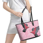 Pink Galah Aussie Aboriginal Leather Tote Bag Soaring High - Aussie Hoodie