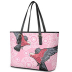 Pink Galah Aussie Aboriginal Leather Tote Bag Soaring High - Aussie Hoodie