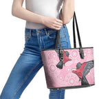 Pink Galah Aussie Aboriginal Leather Tote Bag Soaring High - Aussie Hoodie